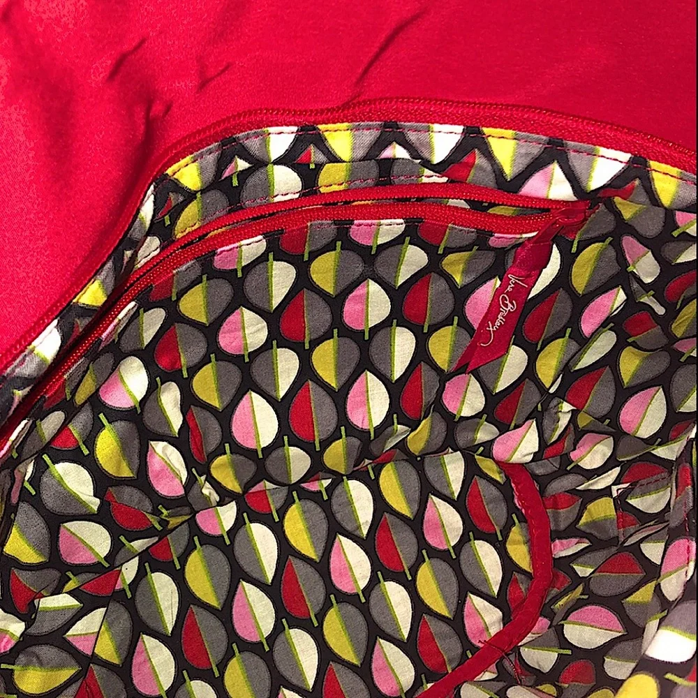 VERA BRADLEY Red Diamond Quilted Long Strap Shoulder Bag w/ Exterior Pockets - Picture 10 of 16
